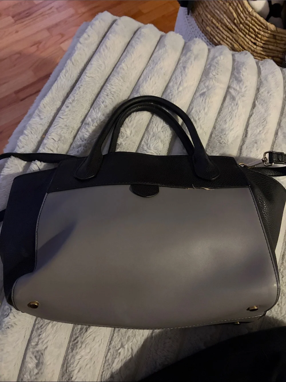 A New Day Two-Tone Gray and Black Women’s Satchel